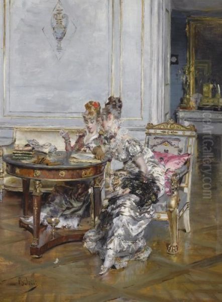 Confidences Oil Painting by Giovanni Boldini