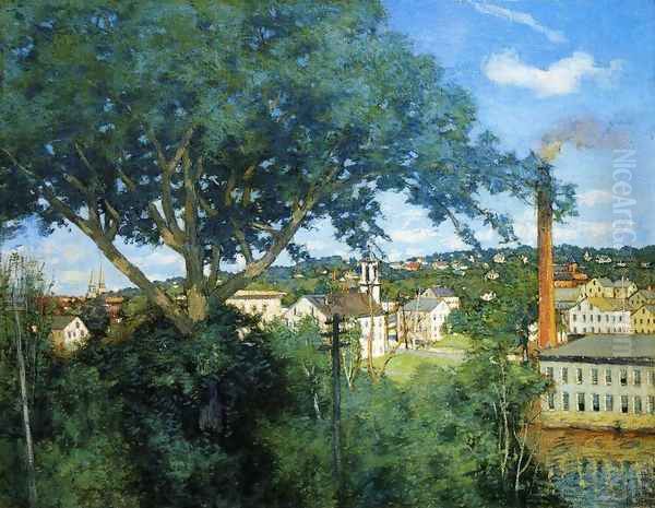 The Factory Village Oil Painting by Julian Alden Weir