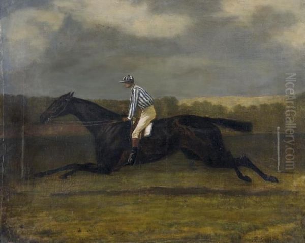 Jockey Im Galopp Oil Painting by Charles Bombled