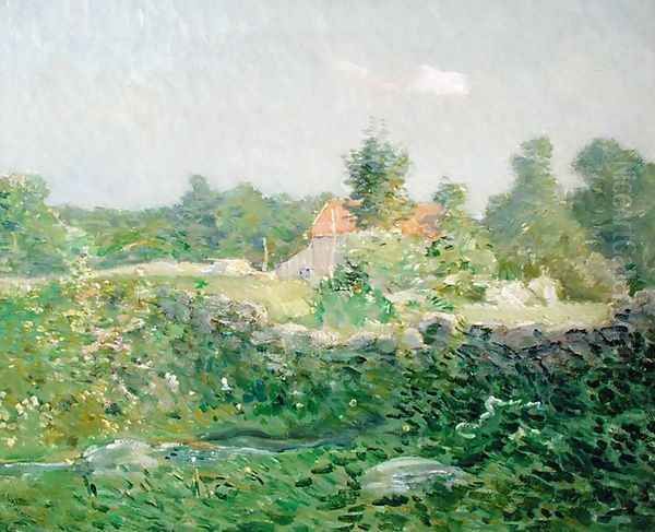 Landscape and Farm, c.1895 Oil Painting by Julian Alden Weir