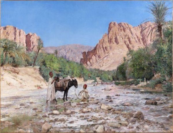 El-kantara Oil Painting by Maurice Bompard