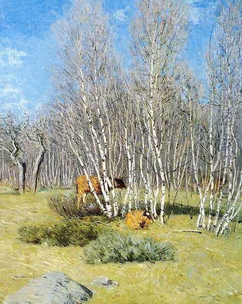 The Birches Oil Painting by Julian Alden Weir