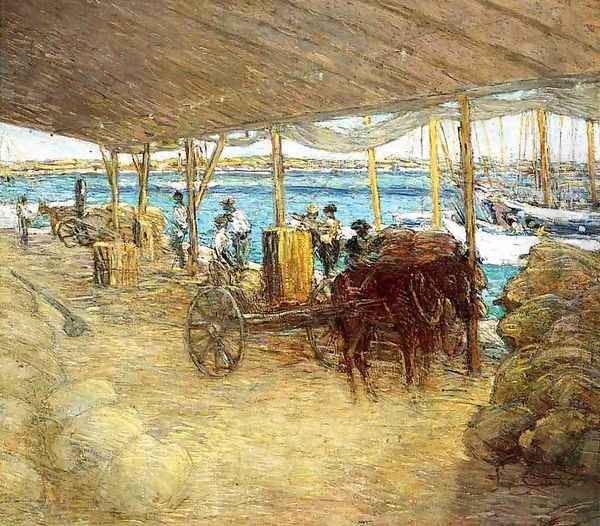 The Wharves, Nassau Oil Painting by Julian Alden Weir