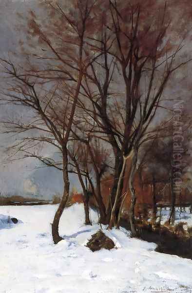 Winter Landscape with Stream Oil Painting by Julian Alden Weir