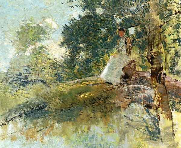 Landscape with Seated Figure Oil Painting by Julian Alden Weir