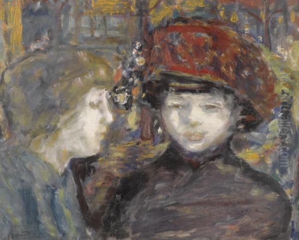 Dans La Rue, Deux Figures Oil Painting by Pierre Bonnard