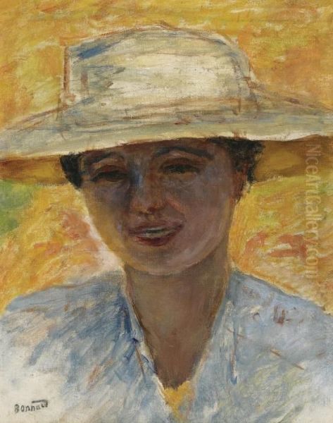 Portrait De Femme Au Grand Chapeau Oil Painting by Pierre Bonnard