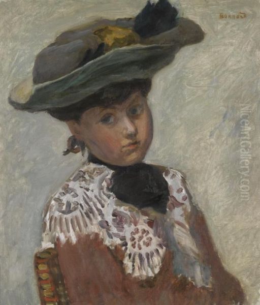 Portrait De Jeune Femme Or Le Chapeau Oil Painting by Pierre Bonnard