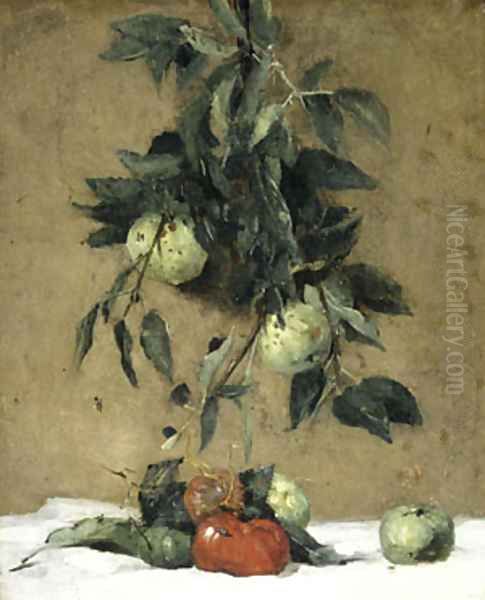 Fruit ca 1888 Oil Painting by Julian Alden Weir