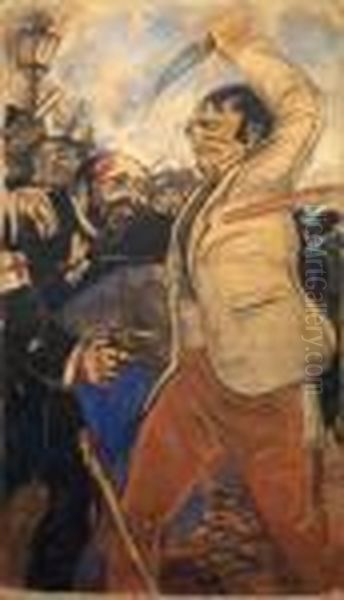 La Rivoluzione Oil Painting by Aroldo Bonzagni