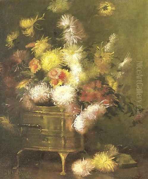 Still Life with Brass Pot Oil Painting by Julian Alden Weir