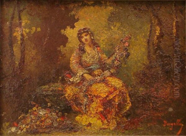 Musicienne Dans Un Parc Oil Painting by Frederic Borgella