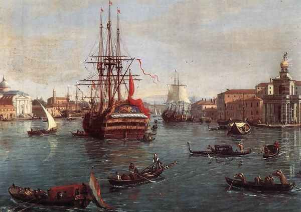 Bacino Di San Marco (detail) Oil Painting by Caspar Andriaans Van Wittel