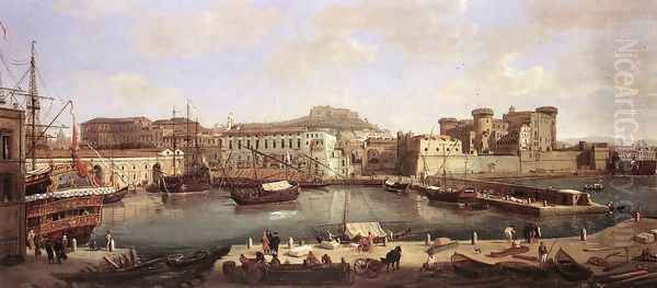 View of Naples 1700-10 Oil Painting by Caspar Andriaans Van Wittel