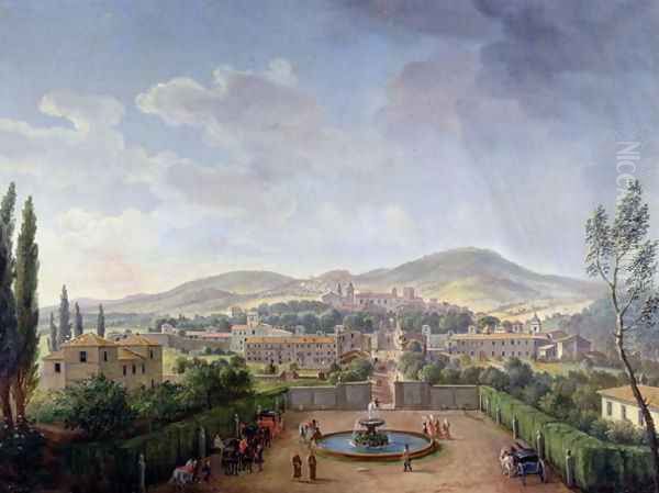 View of Marino, 1719 Oil Painting by Caspar Andriaans Van Wittel