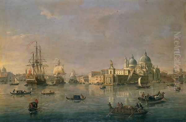 The Bay toward the Grand Canal and the Giudecca in Venice Oil Painting by Caspar Andriaans Van Wittel