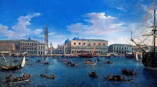 Venice seen from the island of St. Giorgio Oil Painting by Caspar Andriaans Van Wittel