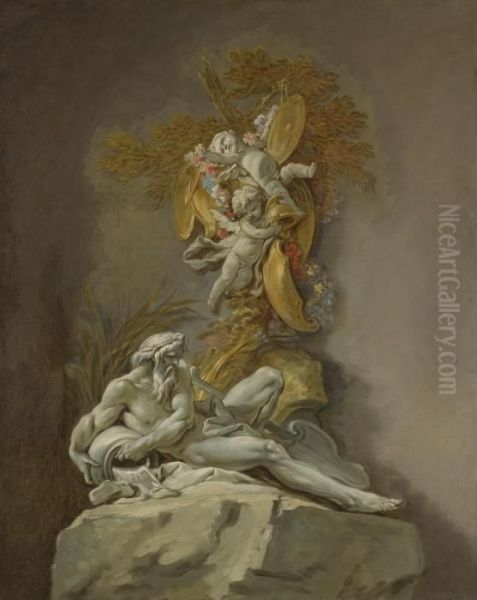 Fountain Studies Oil Painting by Francois Boucher