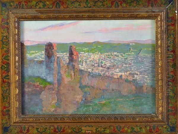 fes, Vue Des Tombeaux Merinides Oil Painting by Joseph-Felix Bouchor