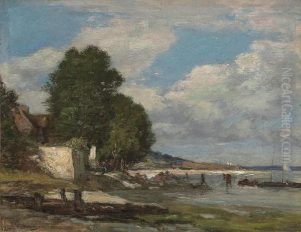 Paysage De Bord De Mer Oil Painting by Eugene Boudin