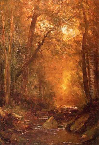 A Catskill Brook I Oil Painting by Thomas Worthington Whittredge