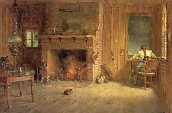 The Club House Sitting Room at Balsam Lake, Catskills Oil Painting by Thomas Worthington Whittredge