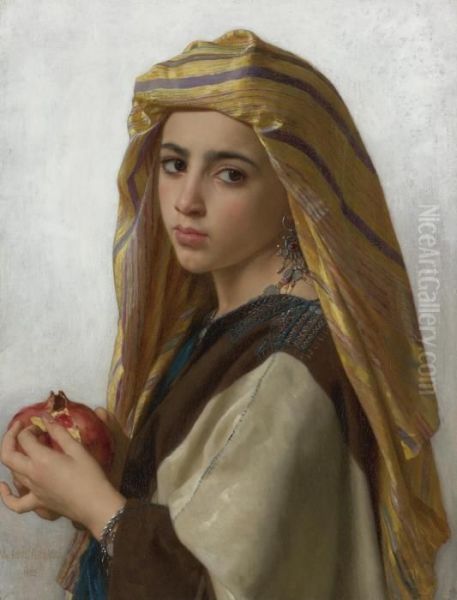 L'orientale A La Grenade (girl With A Pomegranate) Oil Painting by William-Adolphe Bouguereau