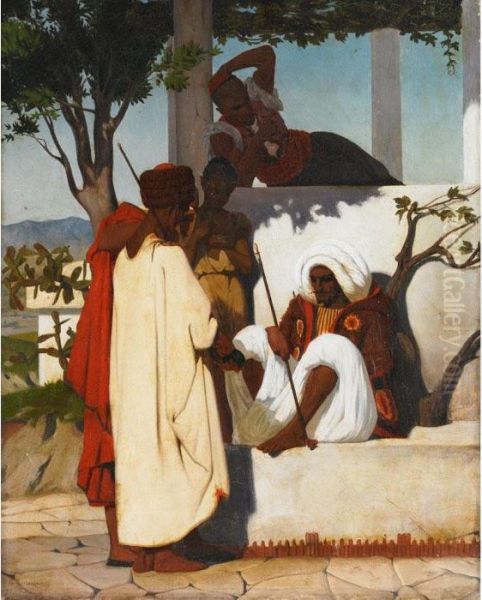 Arab Warriors Of Algers In The Sun by Gustave Clarence Rodolphe Boulanger