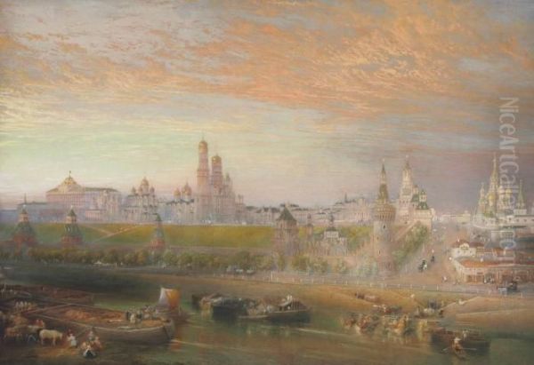 The Kremlin, Moscow Oil Painting by John Cooke Bourne