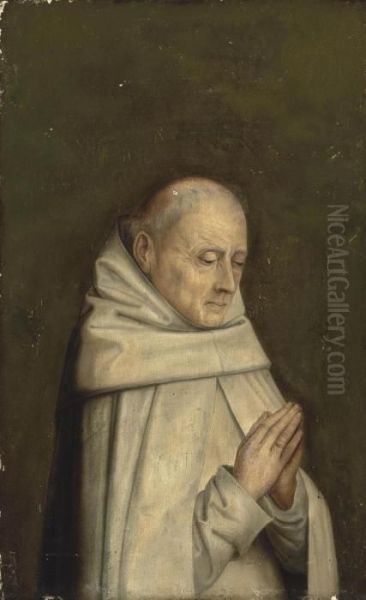 A Carthusian Monk In Prayer Oil Painting by Dieric the Elder Bouts