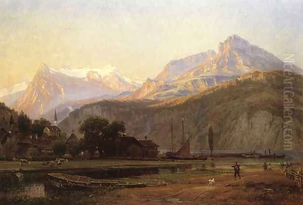 The Bay of Uri, Lake Lucerne Oil Painting by Thomas Worthington Whittredge