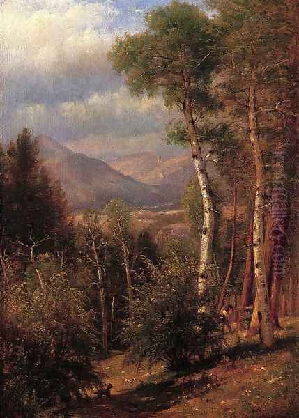 Hunter in the Woods of Ashokan Oil Painting by Thomas Worthington Whittredge