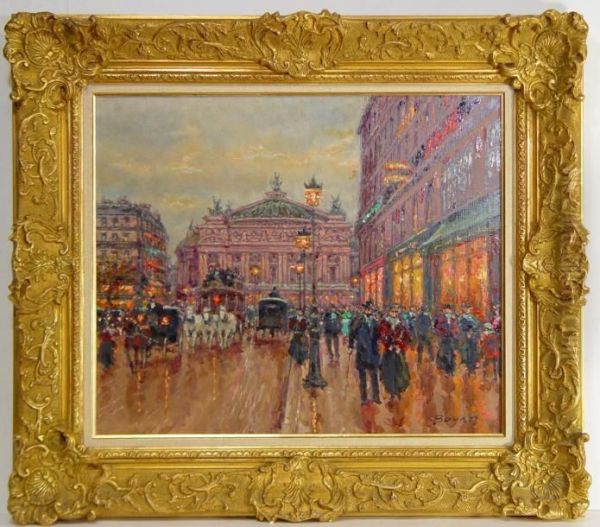 Place De L'opera Oil Painting by Emile Boyer