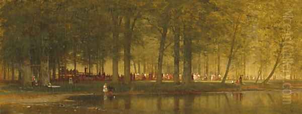 The Camp Meeting Oil Painting by Thomas Worthington Whittredge