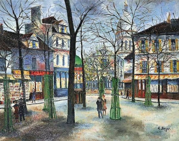 La Place Du Tertre Oil Painting by Emile Boyer