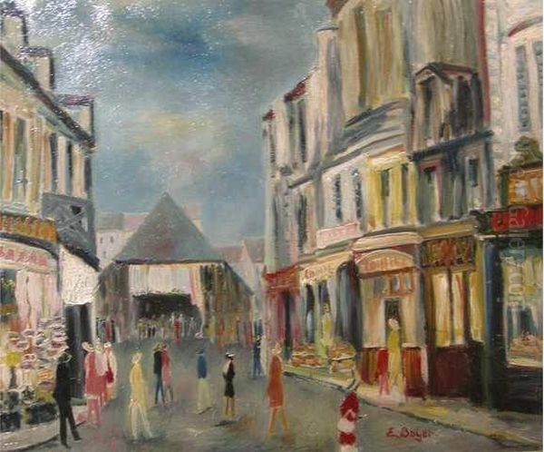 Personnage Dans La Ville Oil Painting by Emile Boyer