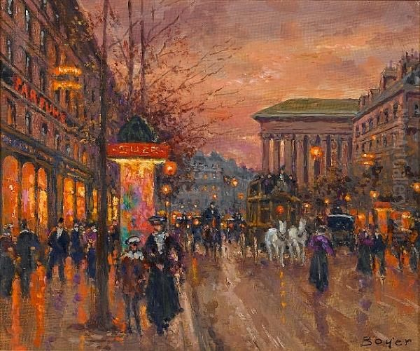 Near The Madeleine, Paris Oil Painting by Emile Boyer