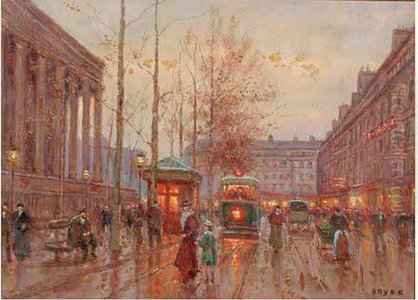 La Place De La Madelaine Oil Painting by Emile Boyer