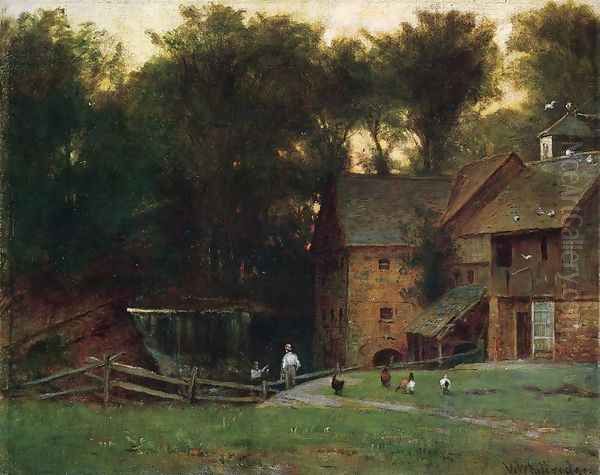 The Mill, Simsbury, Conn. Oil Painting by Thomas Worthington Whittredge