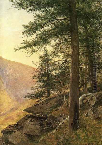 Hemlocks in the Catskills Oil Painting by Thomas Worthington Whittredge