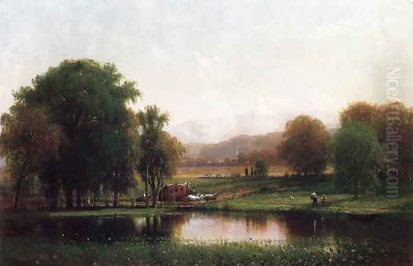 The Morning Stage Oil Painting by Thomas Worthington Whittredge