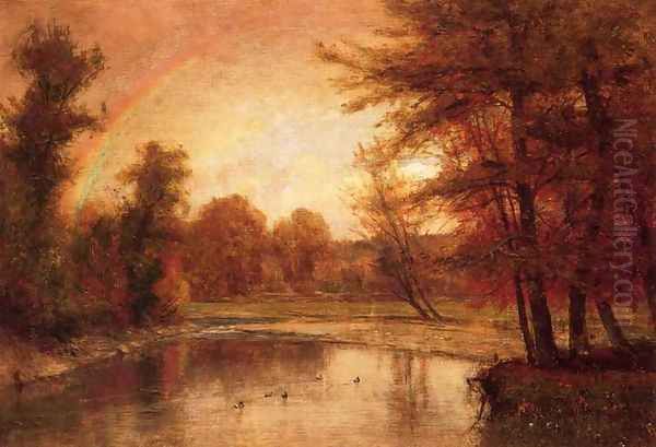 The Rainbow Oil Painting by Thomas Worthington Whittredge