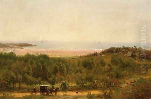 Newport Beach, Rhode Island Oil Painting by Thomas Worthington Whittredge