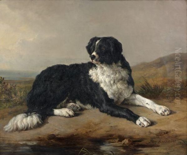 Chien Berger Au Repos Dans Un Paysage Oil Painting by Jacques Raymond Bracassat