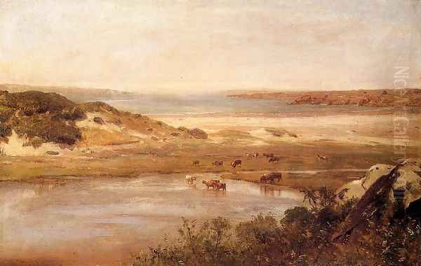 Landscape with River Oil Painting by Thomas Worthington Whittredge