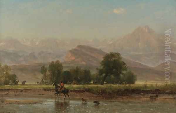 On the Platte River Oil Painting by Thomas Worthington Whittredge