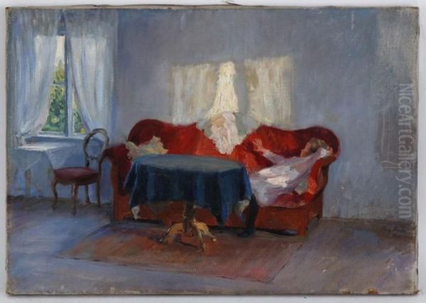 Le Divan Rouge Oil Painting by Fanny Brate