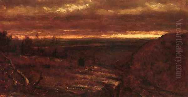 Landscape at Sunset Oil Painting by Thomas Worthington Whittredge