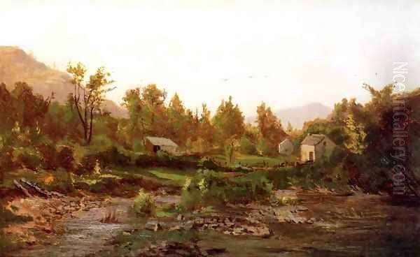 Landscape with Trees and Cattle Oil Painting by Thomas Worthington Whittredge