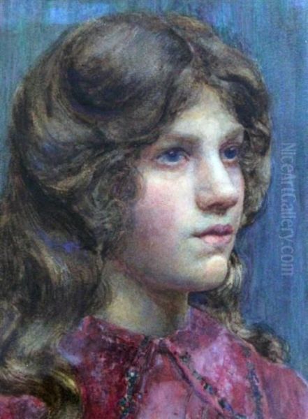 Portrait Of A Young Lady Oil Painting by William A. Breakspeare